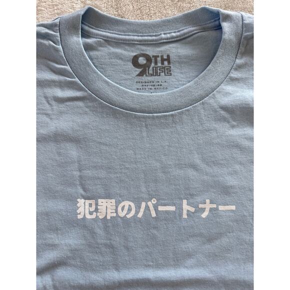 9th Life Wanted Graphic Light Blue T-Shirt Men's Unisex L - Picture 4 of 7